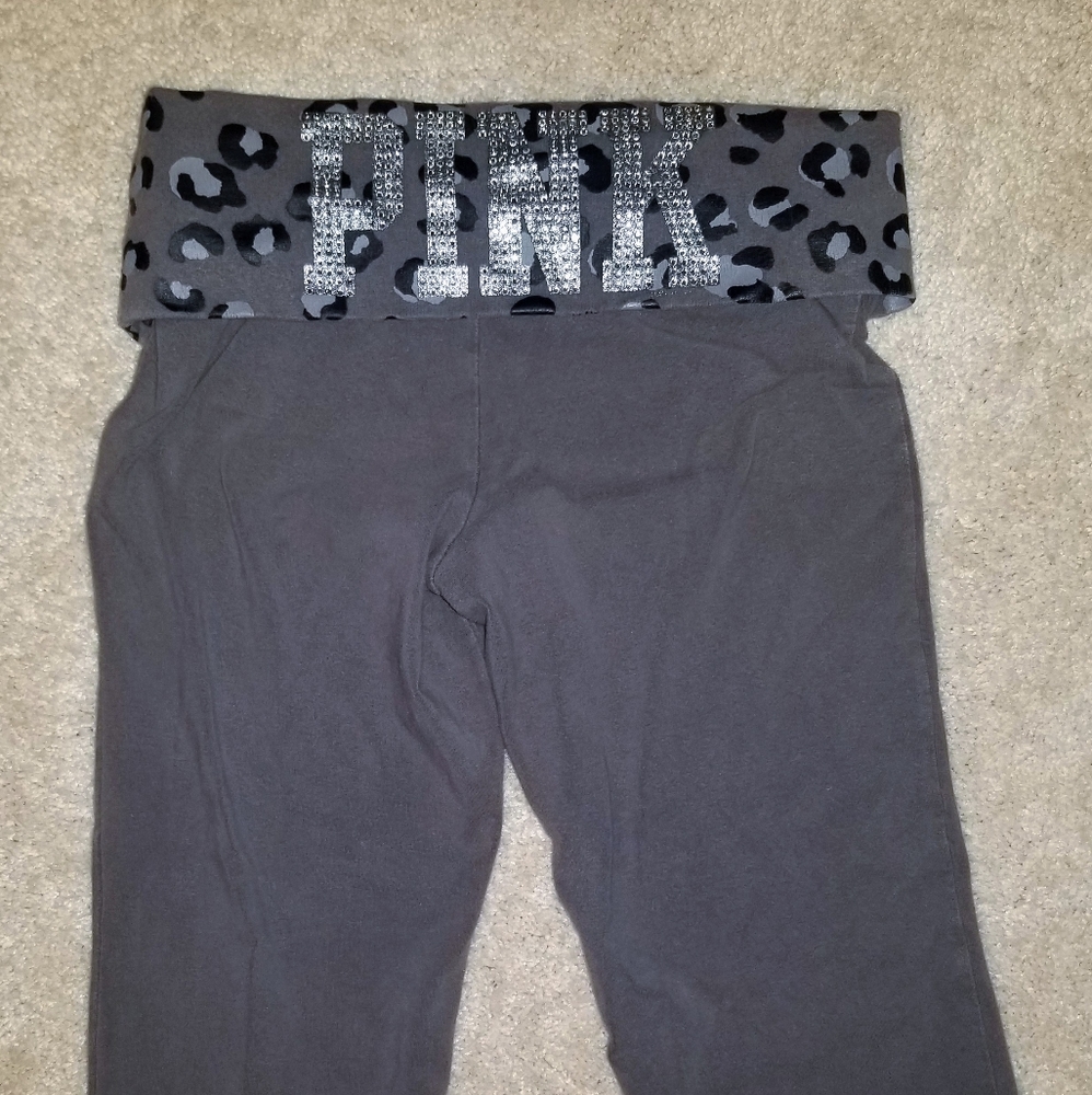 Unique Sequin Cheetah Print VS Pink Capri Pant
